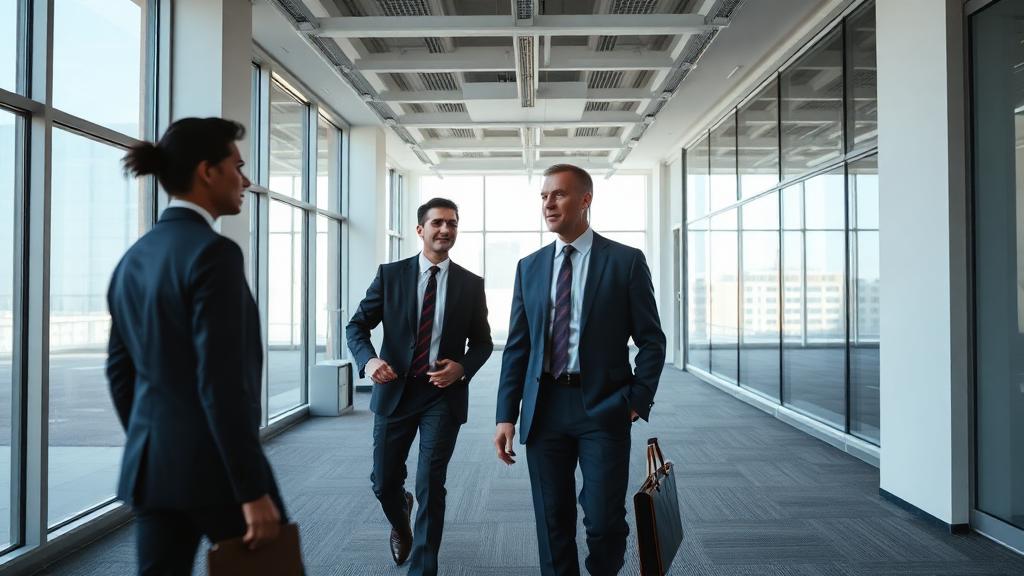 Commercial real estate agents providing tenant services — showing office space to business tenants in Miami